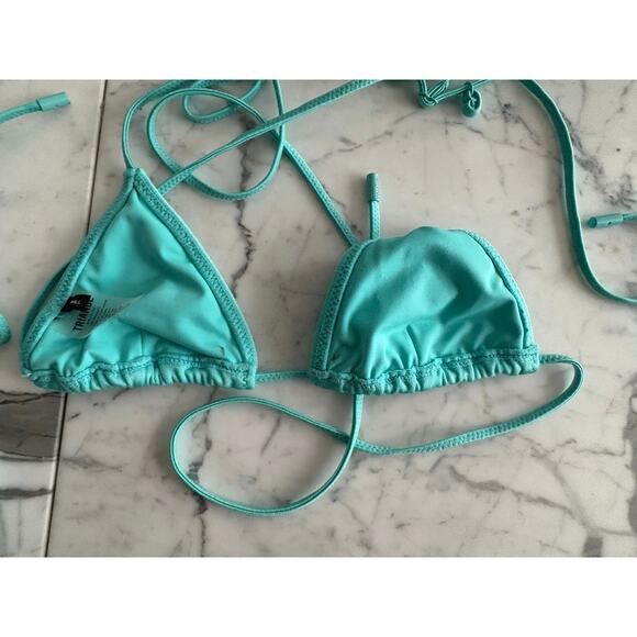Triangl string bikini blue turquoise triangle top bottom XS - Picture 12 of 13